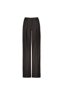 Cotton Twill Jacquard Stripe Wide Leg Trouser