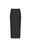 Black Twill Column Maxi Skirt