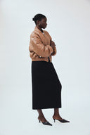Quilted Vegan Leather Bomber Jacket