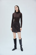 Vegan Croc Leather Wrap Skirt