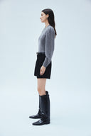 Wool Cashmere Puff Sleeve Sweater