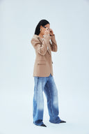 Camel Twill Boyfriend Blazer