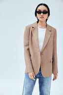 Camel Twill Boyfriend Blazer
