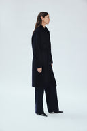 wool cashmere double-faced wrap coat in navy