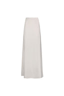 satin maxi skirt white sand