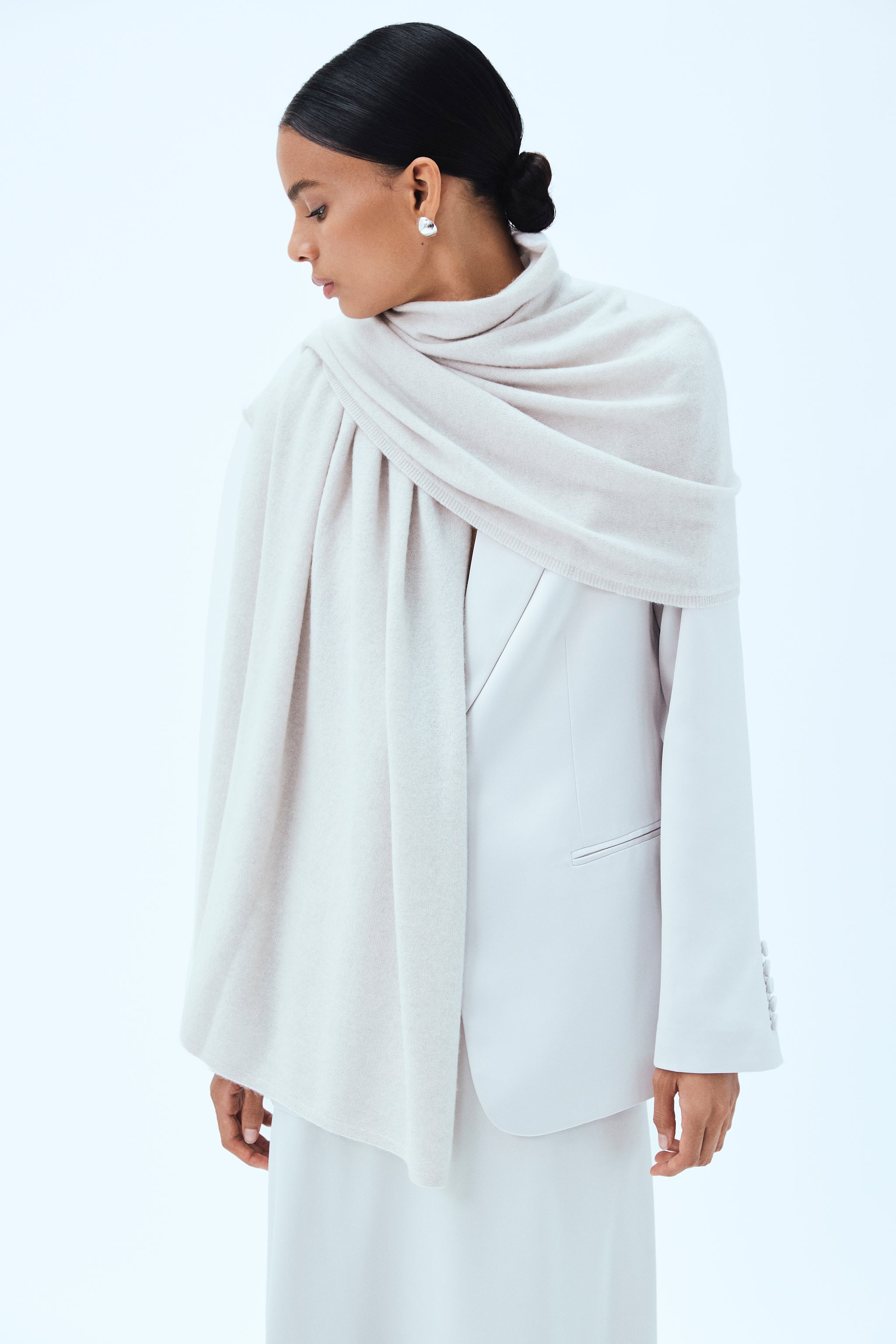 Cashmere Scarf White Sand