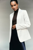 Satin Blazer White Sand