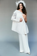 Satin Blazer White Sand