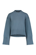 Denim Blue Boxy Crewneck Sweater