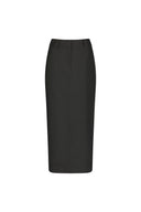Black Twill Column Maxi Skirt