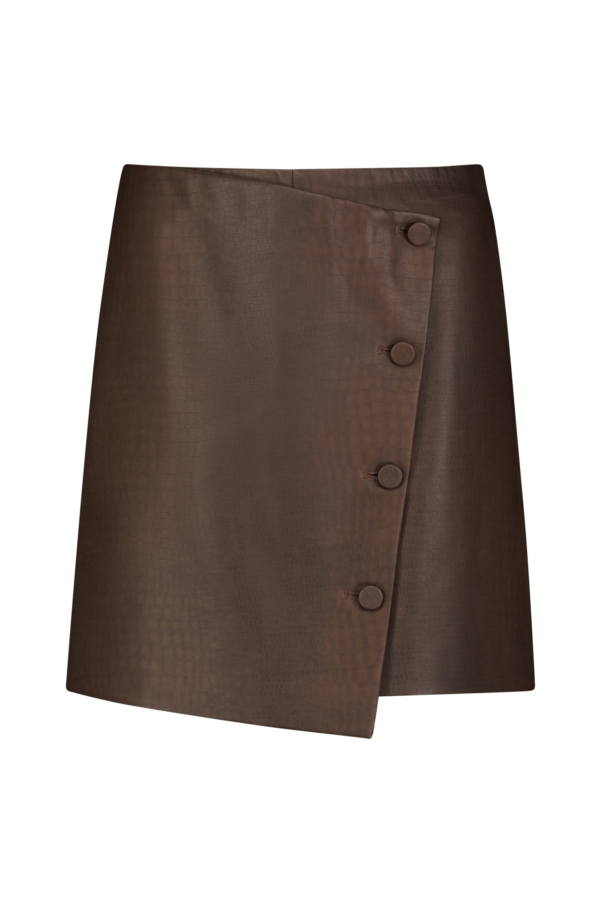 Vegan Croc Leather Wrap Skirt