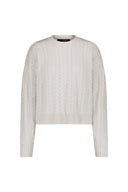 boxy cable sweater fog