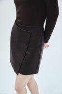 Vegan Croc Leather Wrap Skirt