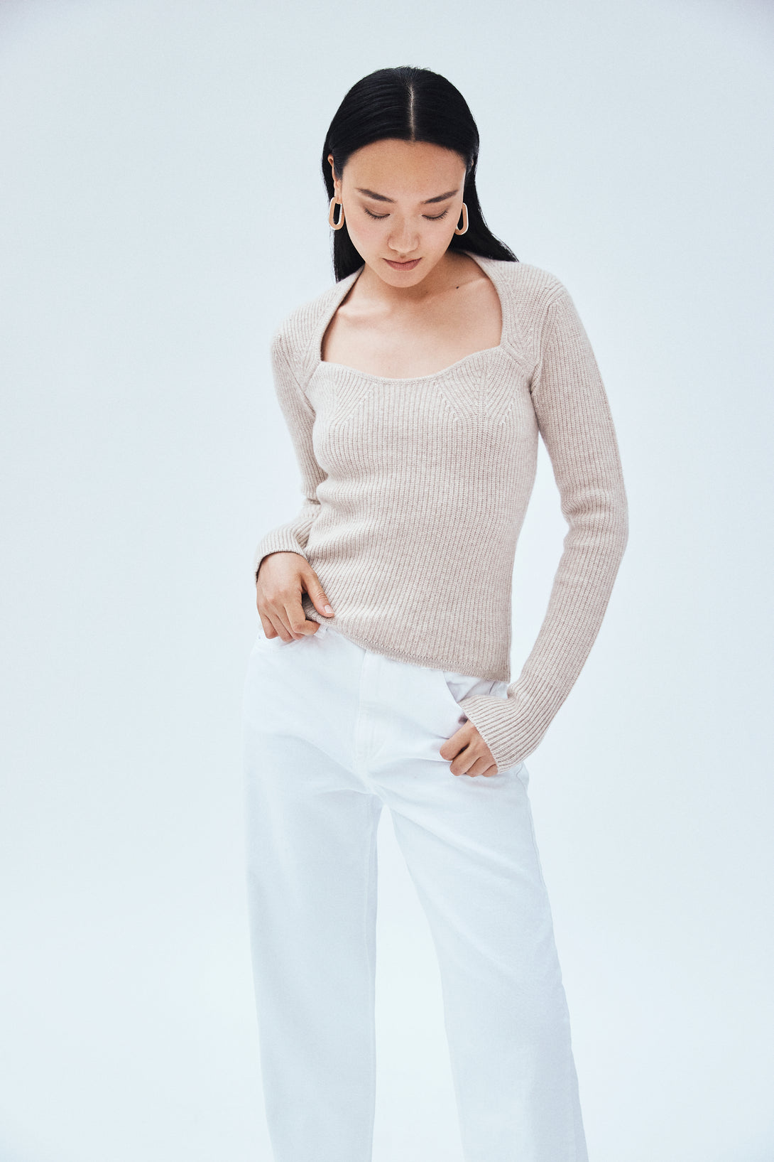 Wool Cashmere Sweetheart Sweater