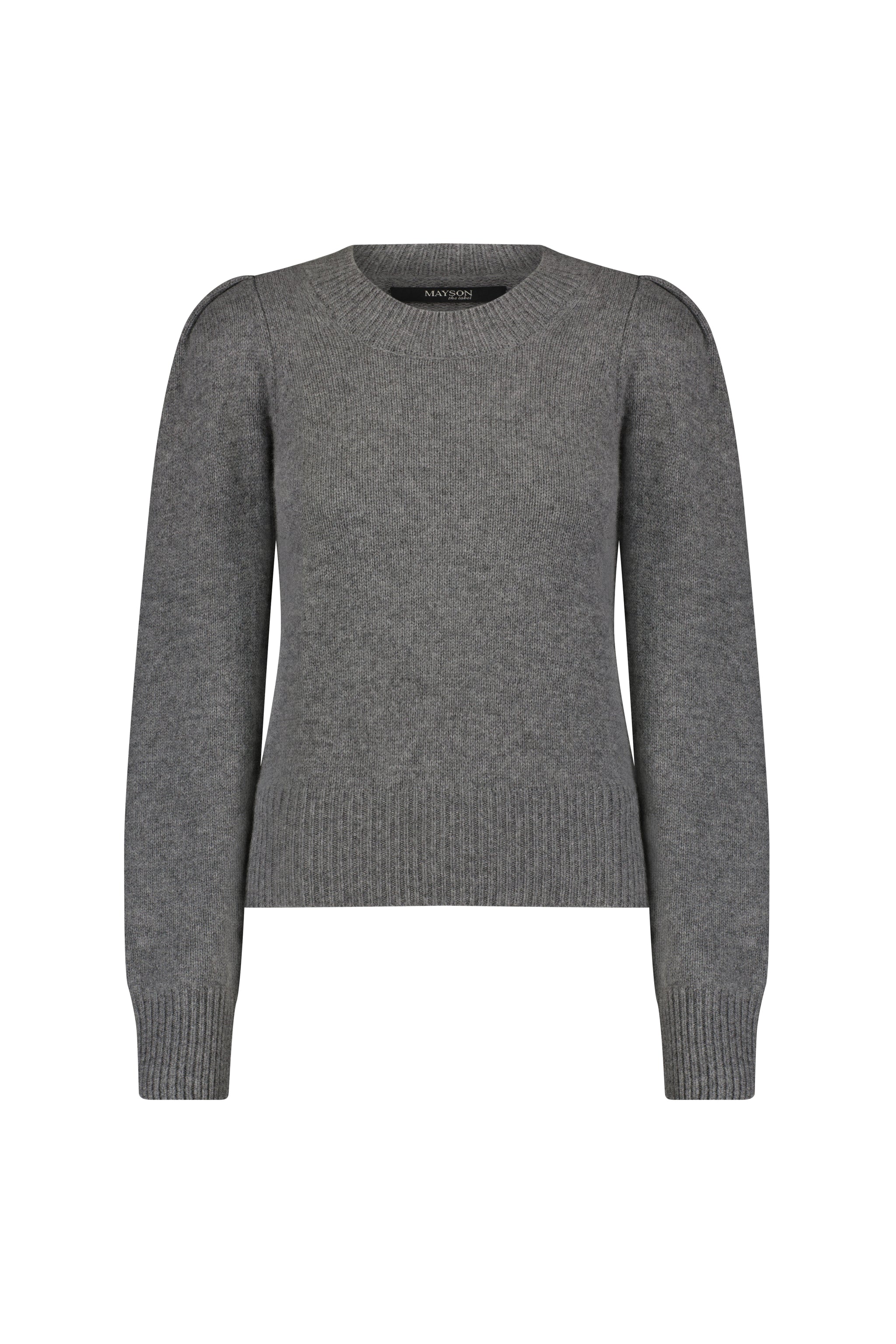 puff sleeve sweater heather grey