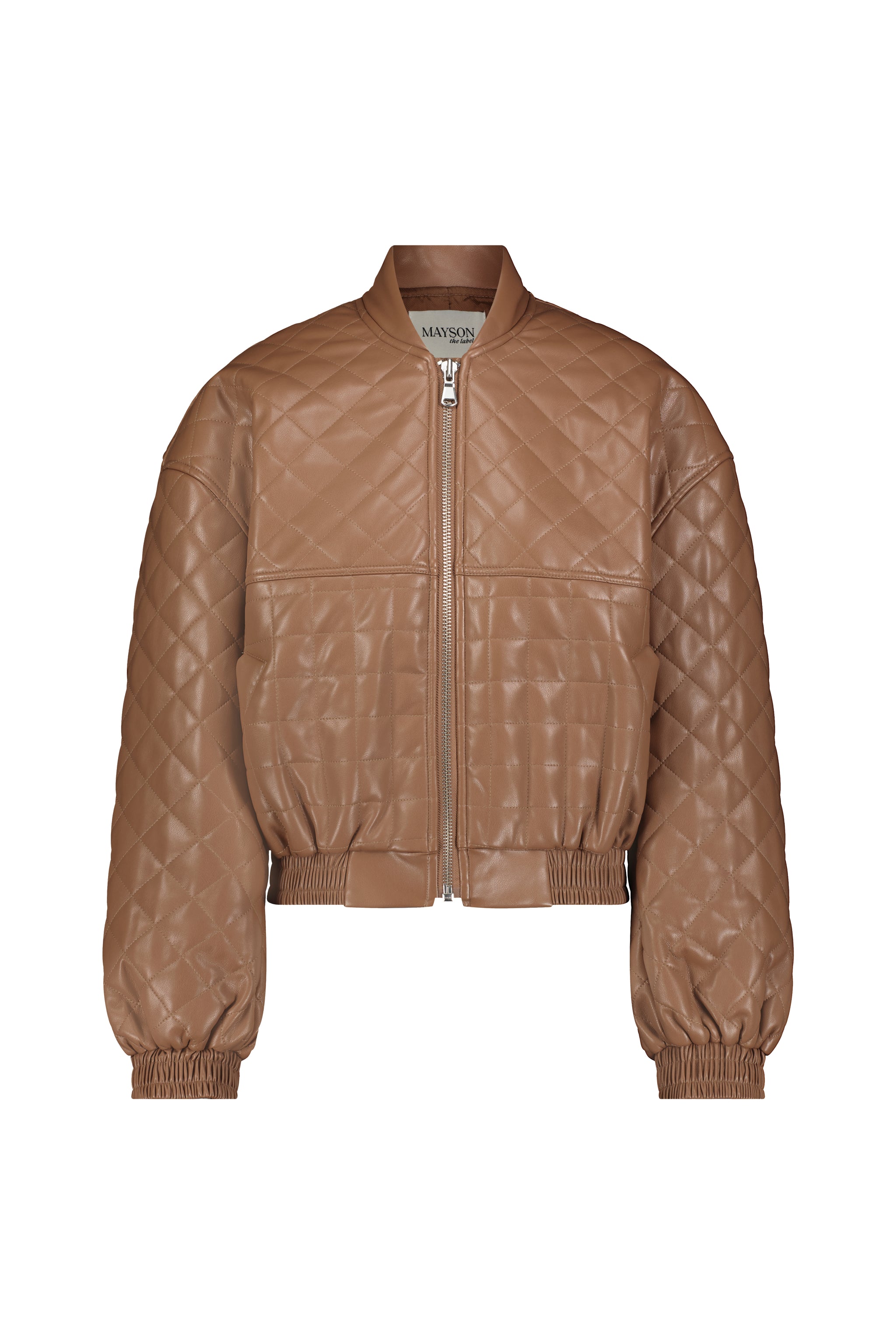 Quilted Vegan Leather Bomber Jacket