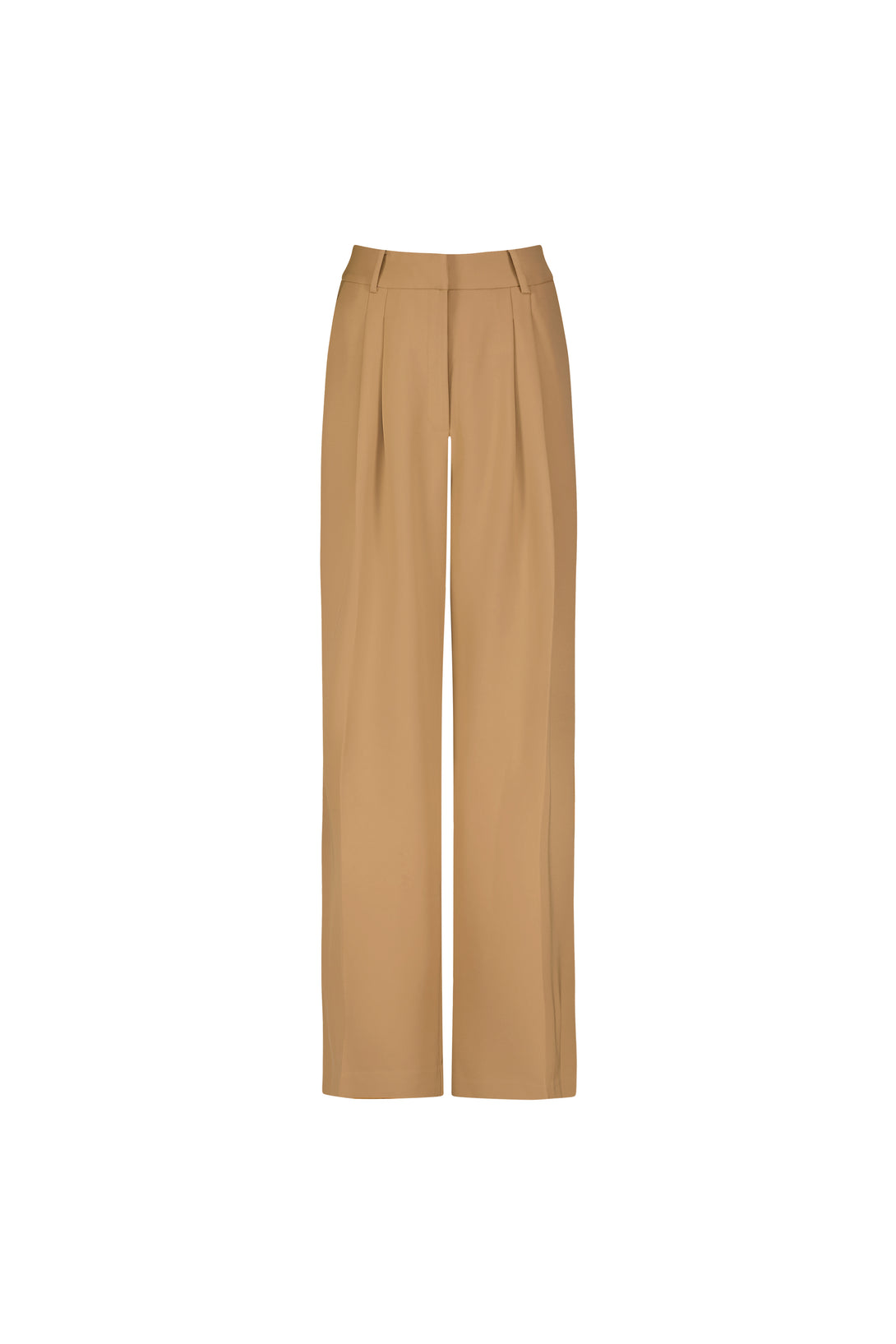 Camel Twill Wide Leg Trouser Pant