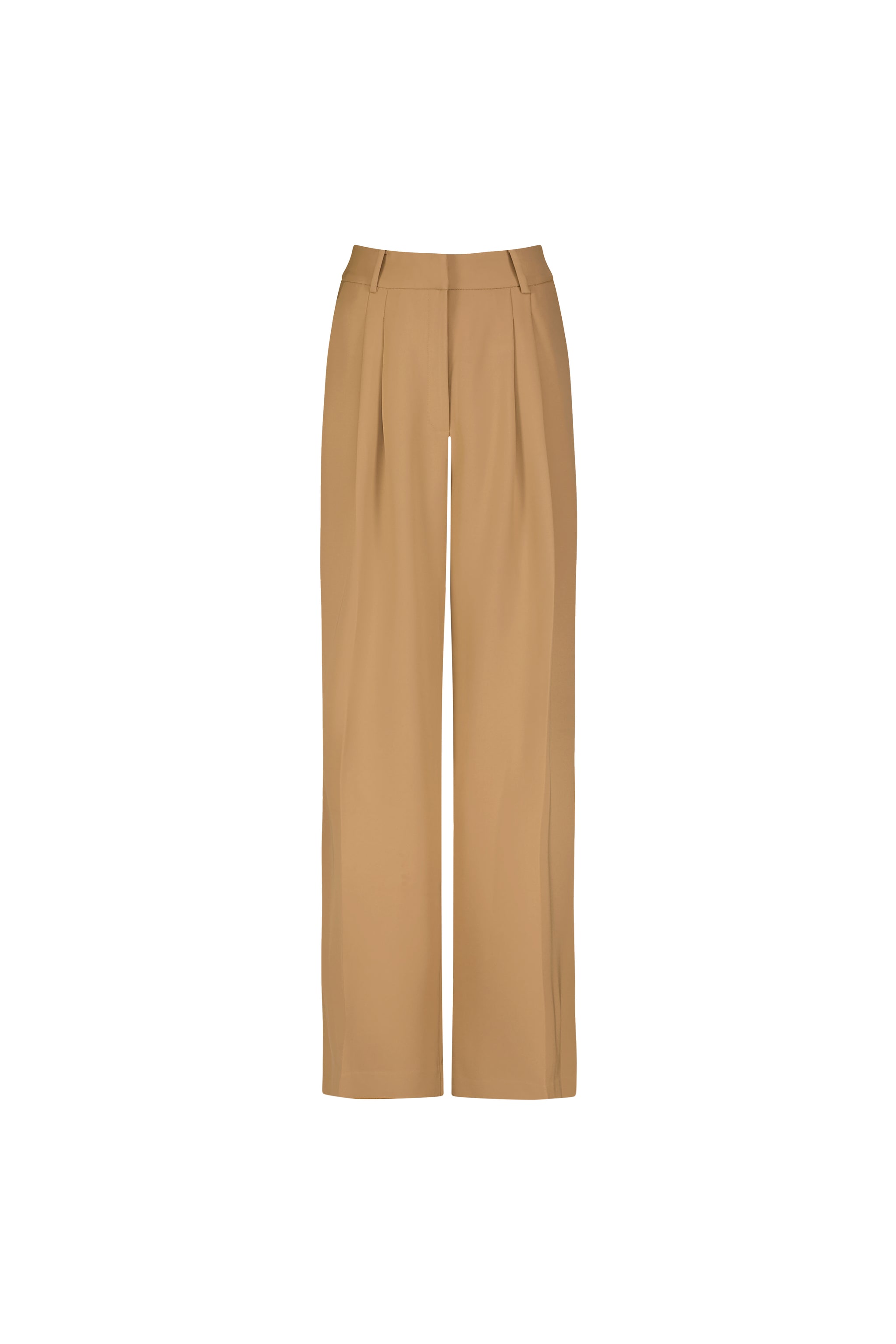 Camel Twill Wide Leg Trouser Pant