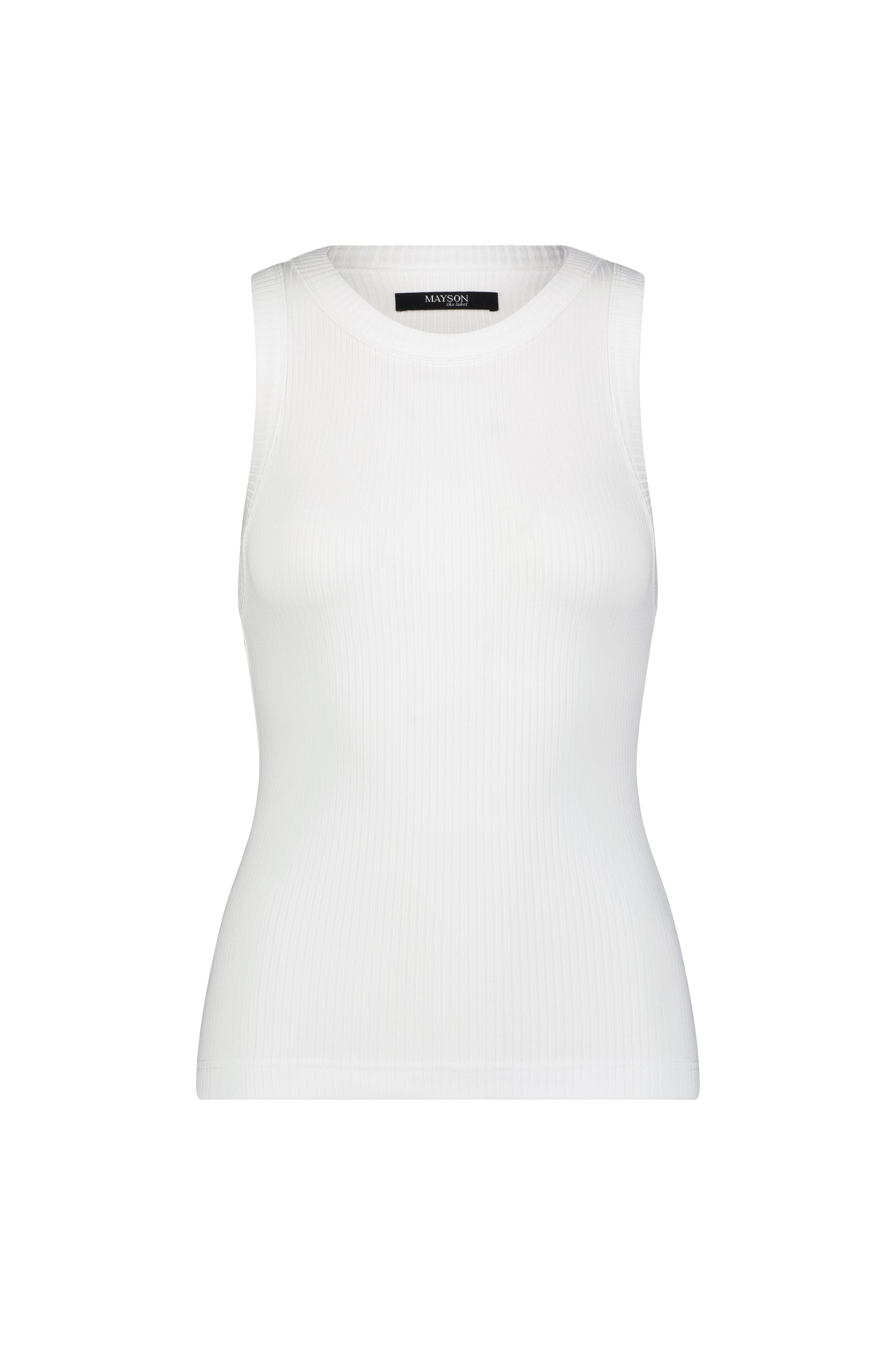 ribbed racerback tank white